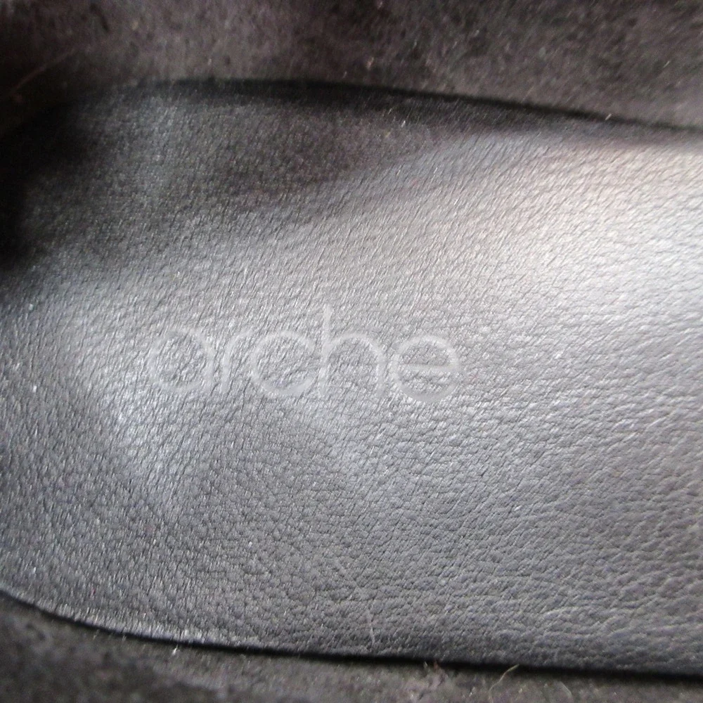 Arche Black Sz 11 Nubuck Leather Flats Round Toe Slip On Shoes Made in France